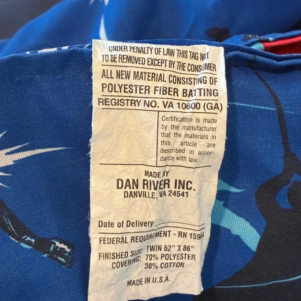 Star Wars Comforter Kids Twin Blue Attack of the Clones 2002 Vintage Dan River